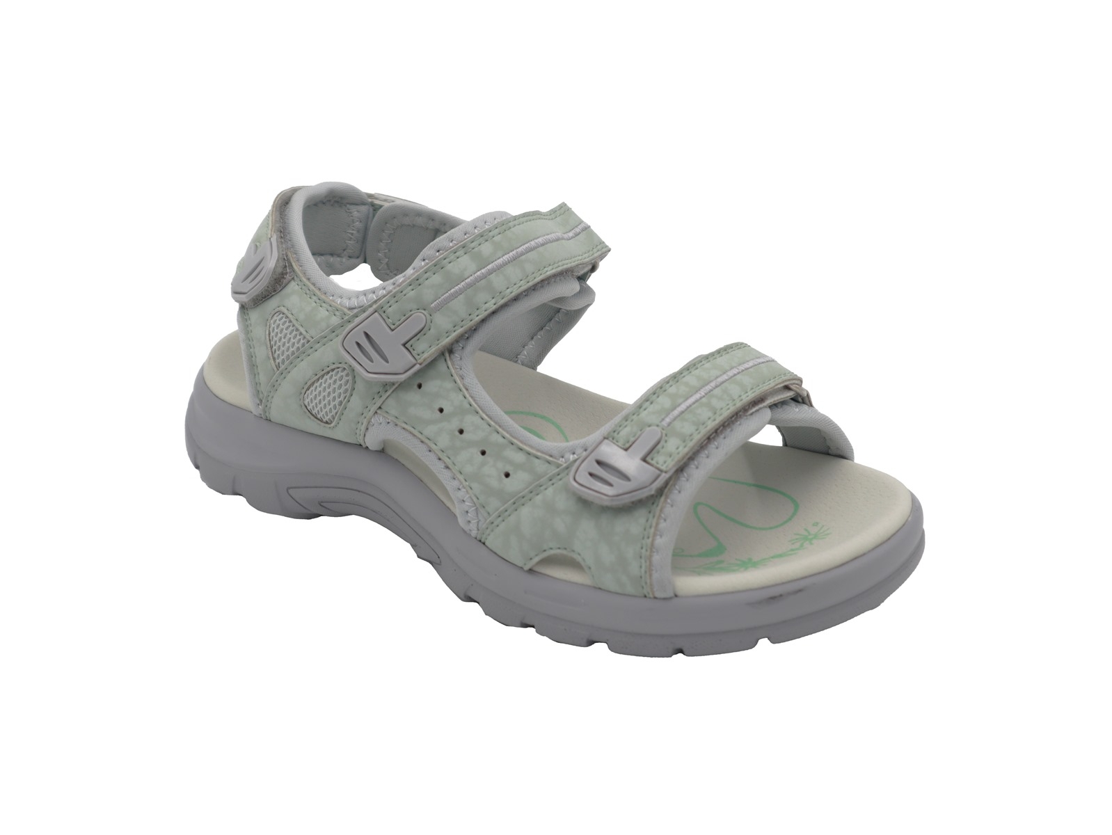 .Da.-Sandalette, PU-Sohle, 3x Klettverschl., geprägtes PU, hl.mint-grün