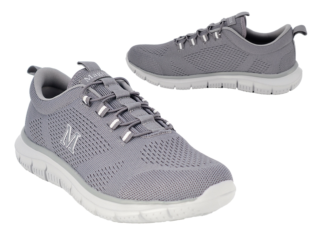 .He.-Sportschuh, EVA-Sohle, elast. Schnürung, Textil, grau