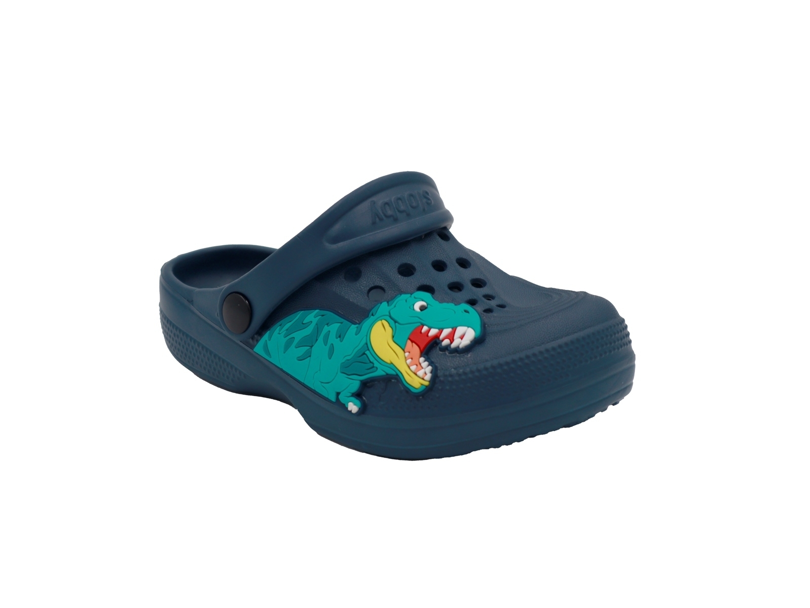 .Ki.-EVA-Clogs, SLOBBY, mit Löcher+Riemen, "Dino", navy