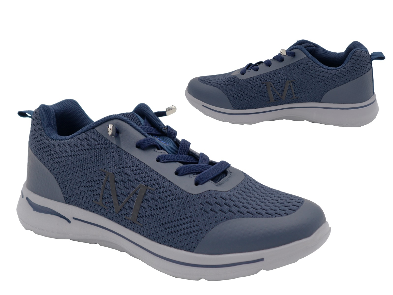.He.-Sportschuh, EVA-Sohle, elast. Schnürung, PU/Mesh, navy
