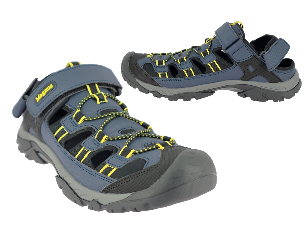 .He.-Sandalette, Gummi-Sohle, 3x Klettverschl., PU, navy