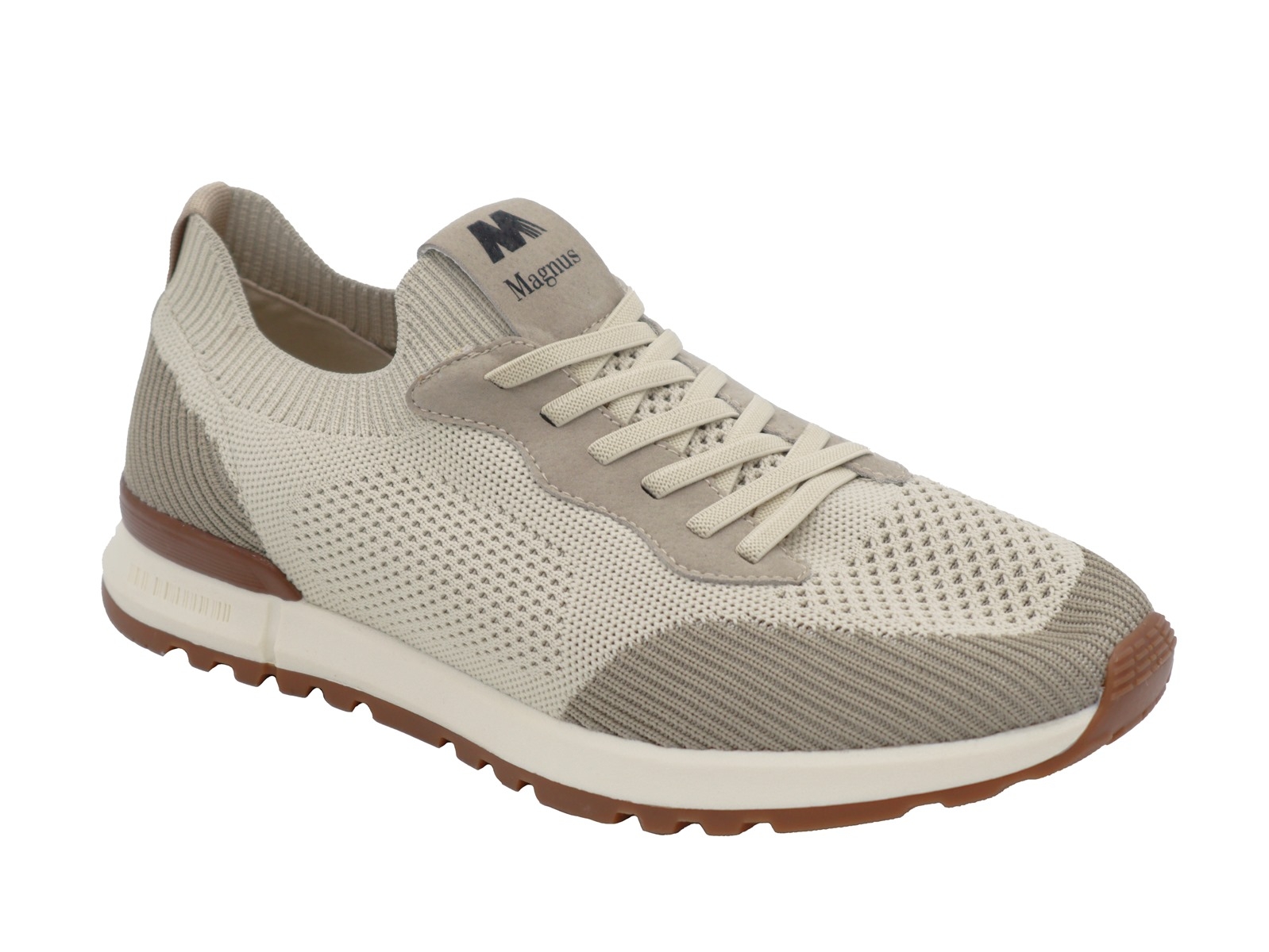 .He.-Freizeitschuh, TPR-Sohle, Schnürer, Textil, beige