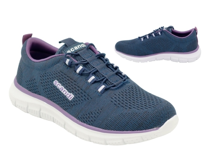 .Da.-Sportschuh, EVA-Sohle, elast. Schnürung, Textil, navy-purple