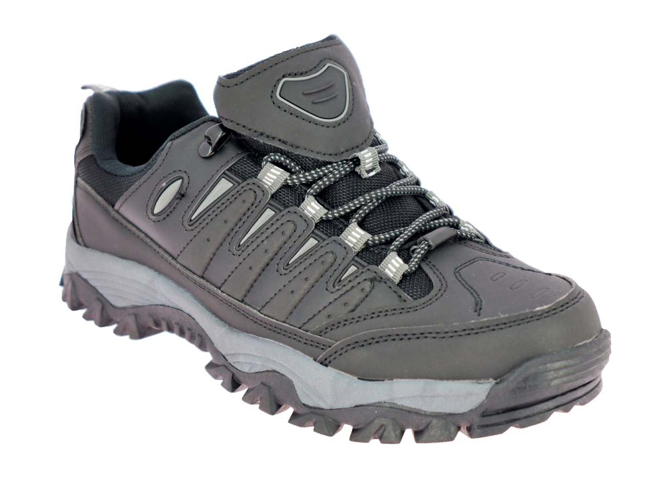 .He.-Knöchelschuh, TPR-Sohle, Schnürer, PU, schwarz