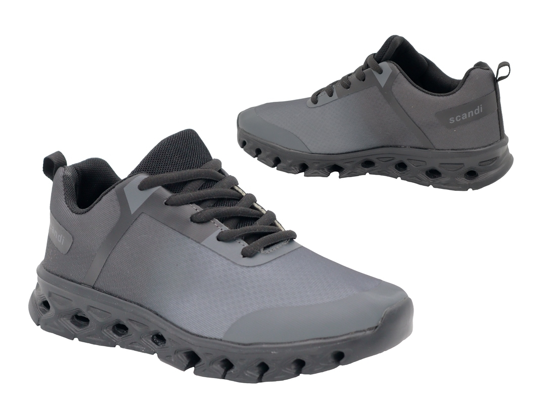 .Da.-Sportschuh, EVA-Sohle, Schnürer, PU/Mesh, schwarz-grau