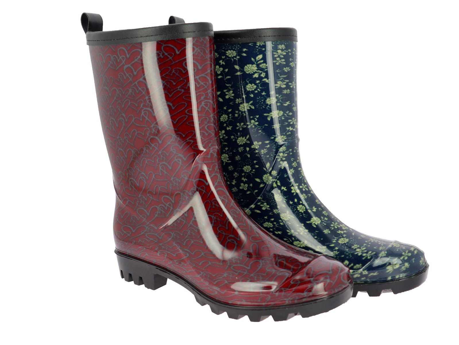 .Da.-Regenstiefel, PVC-Sohle, gefüttert, PVC+PU, bordeaux+navy, VK=24,99€