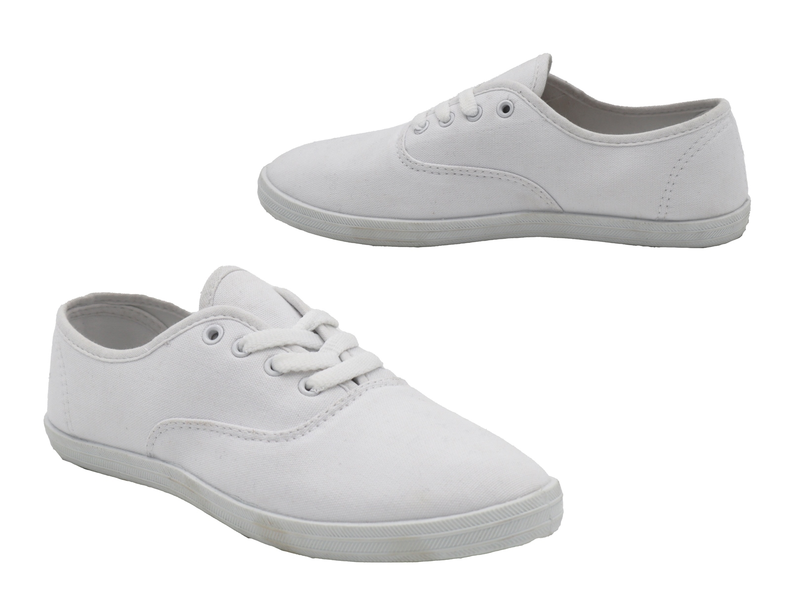 .Da.-Leinenschuhe, TPR-Sohle, Schnürer, Textil, weiß