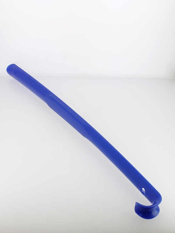 Schuhanzieher, 65cm, metallic blau