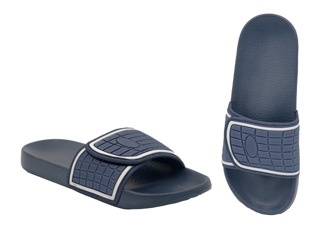 .He.-Badepantolette, EVA, Bandage mit Klett, navy
