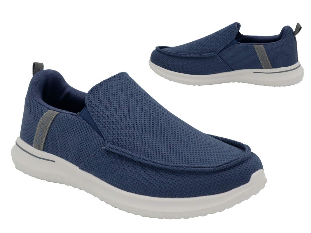 .He.-Leinenschuh, EVASohle, Slipper, 2x Gummizug, Textil, navy