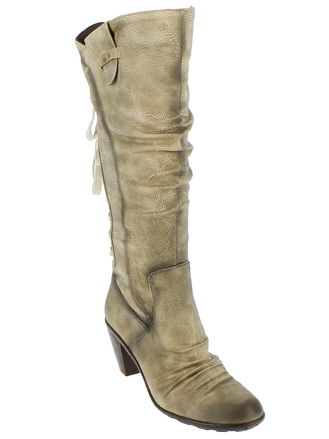 .Da.-Stiefel, Schnürer, TPR-Sohle, seitl. Reißverschluss, Vliesfutter, braun