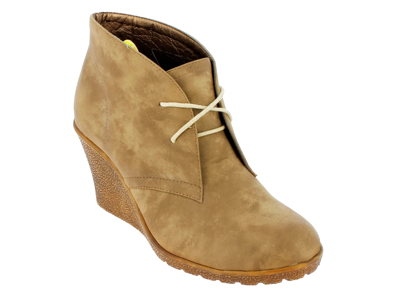 .Da.-Knöchelschuh, Schnürer, innen PU, Nappa - PU, camel