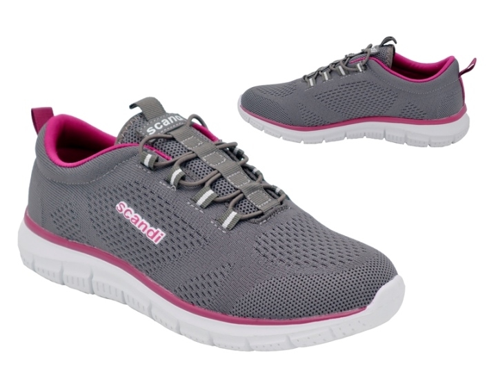 .Da.-Sportschuh, EVA-Sohle, elast. Schnürung, Textil, grey-purple