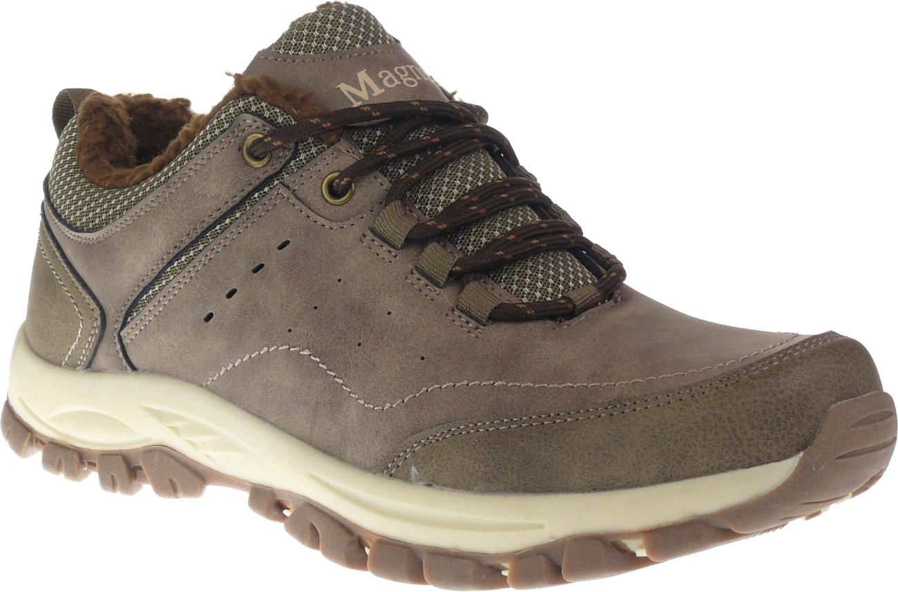 .He.-Knöchelschuh, TPR-Sohle, Schnürer, Warmfutter, Ziernähte, PU, braun