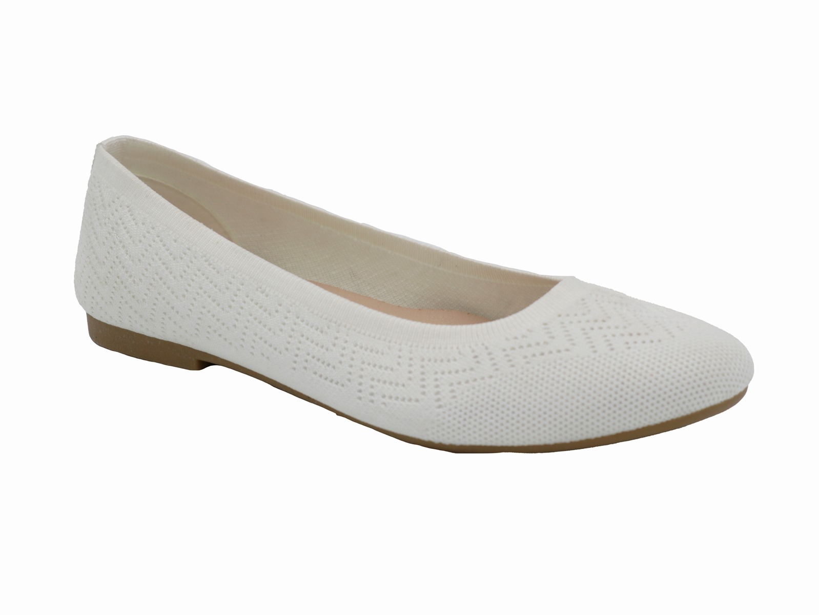 .Da.-Ballerinas, PVC-Sohle, Slipper, Textil, weiß