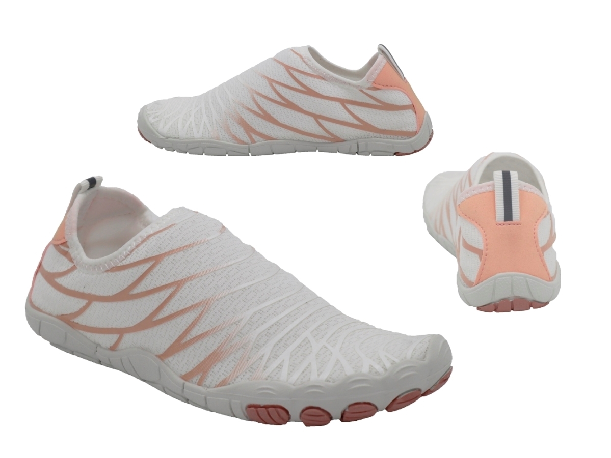 .Da.-Barfußschuh, Gummi-Sohle, Mesh, weiß-orange