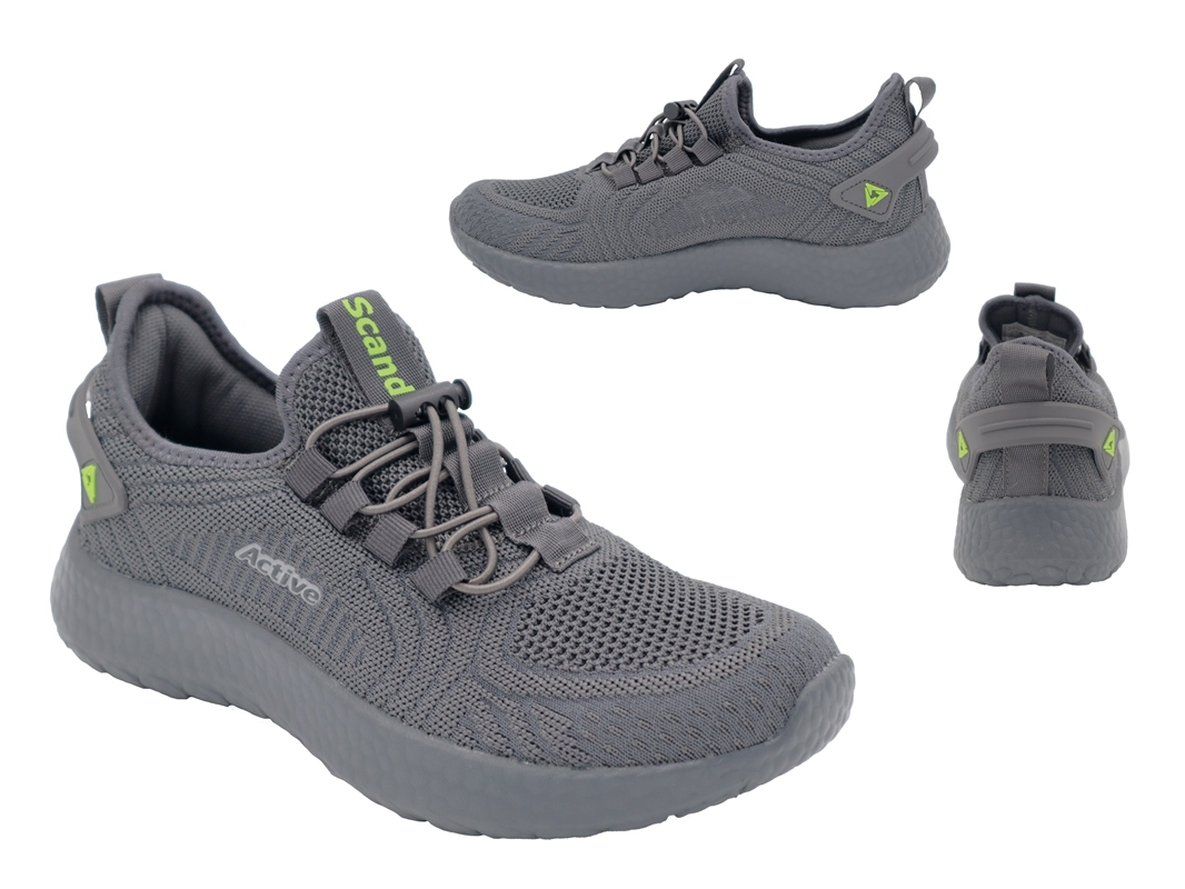 .Da.-Sportschuh, EVA-Sohle, elast. Schnürung zum verstellen, Textil, grau