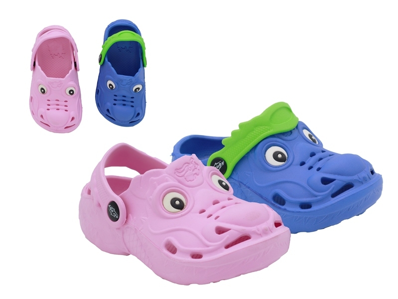 .Ki.-EVA-Clogs, mit Riemen+Löcher, navy + pink