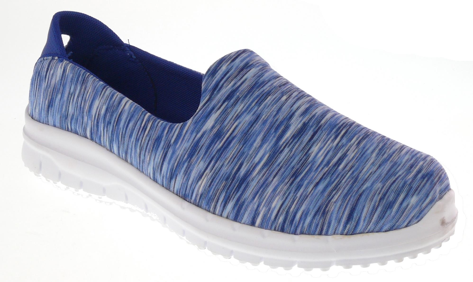 .Da.-Freizeitschuh, elastisches PU, Streifenmuster, Phylon-Sohle, blau-weiß