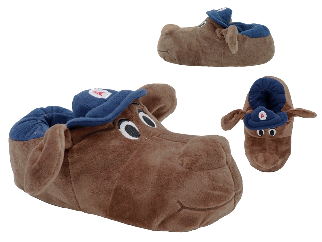 .Ki.-Tierhausschuh, Textil-Sohle m. Noppen, "Hund m. Hut", Textil, braun