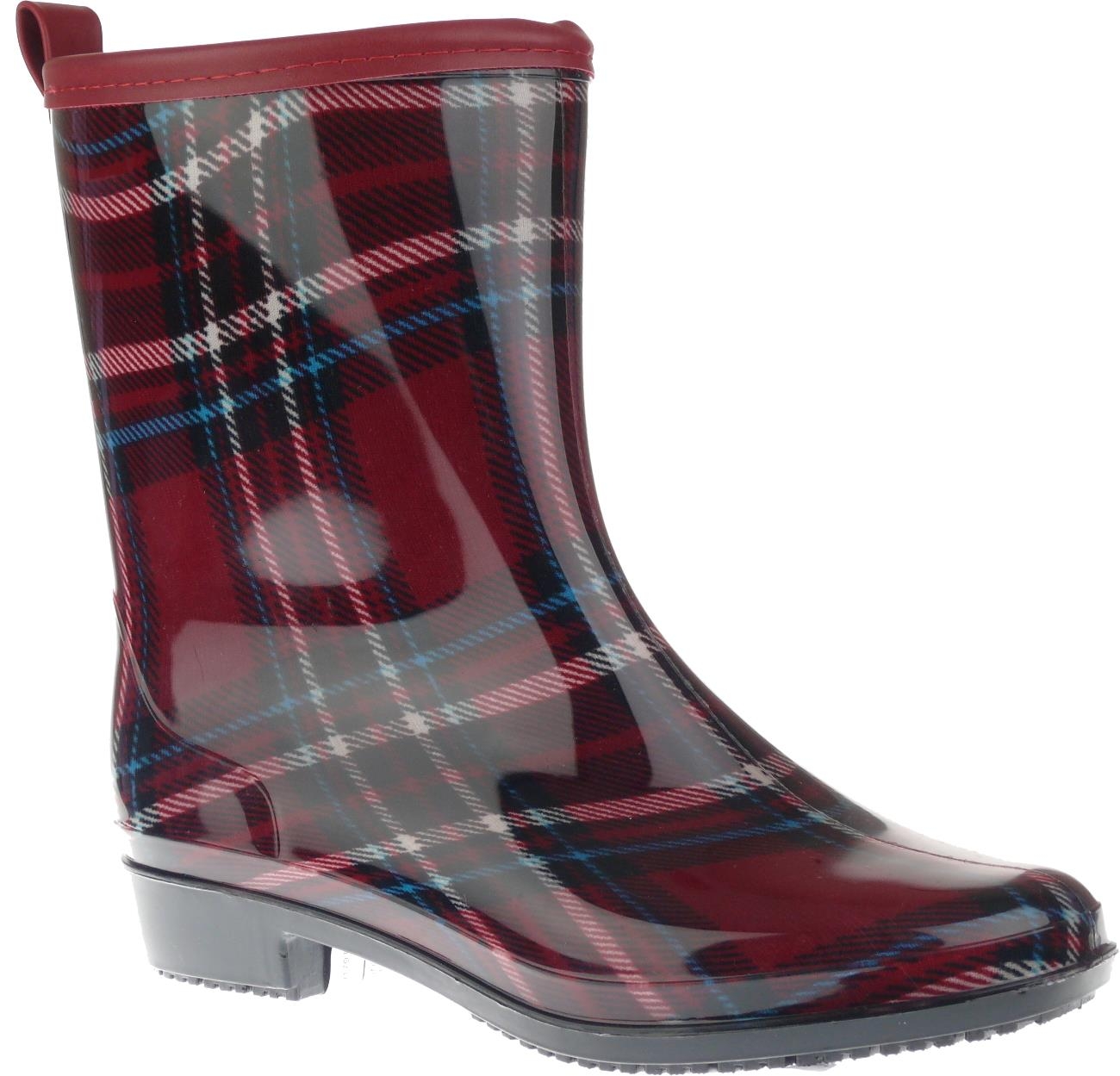 .Da.-Regenstiefel, PVC-Sohle, halbhoch, Warmfutter, PVC+PU, rot 22 cm