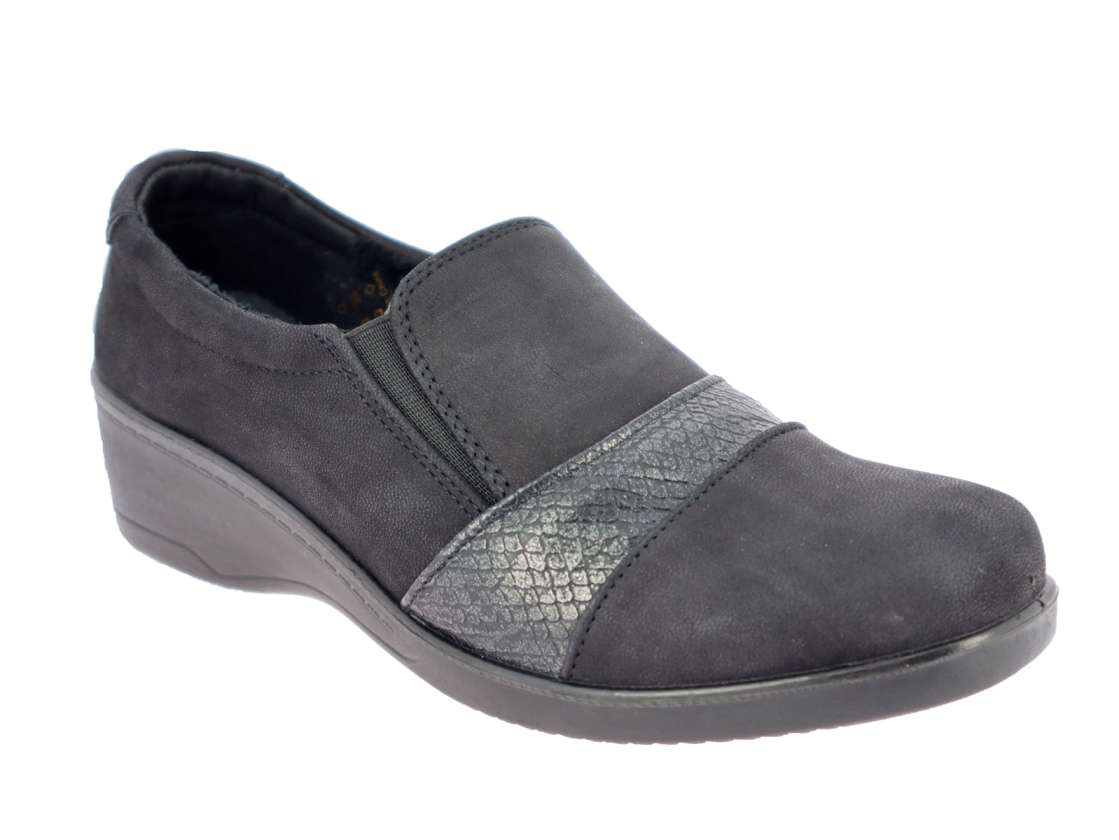 .Da.-Schuh, PU-Sohle, Metalloptik, leicht gefüttert, PU, schwarz