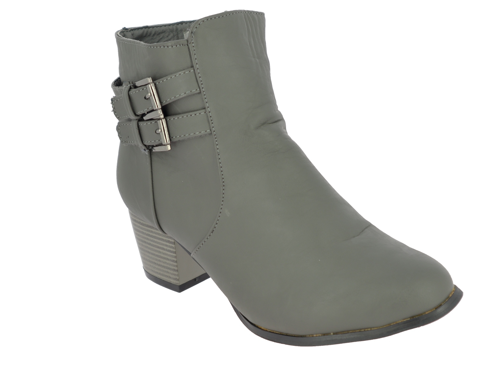 .Da.-Stiefelette, TPR-Sohle, kl. Absatz, PU, seitl